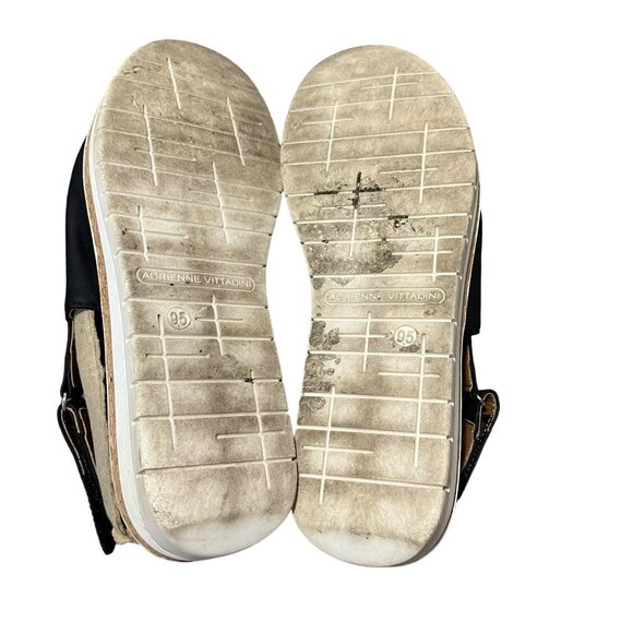 Adrienne Vittadini Sport Black Slingback Sandals Comfortable Platform Sole Styli - Picture 5 of 7